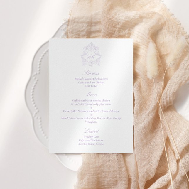 Sophisticated Victorian Classic Script Violet Menu (Creator Uploaded)