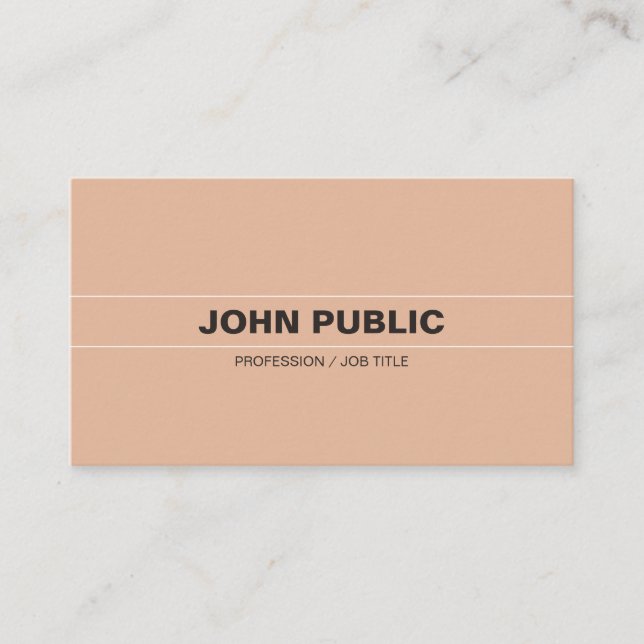 Sophisticated Vintage Colours Plain Company Chic Business Card (Front)