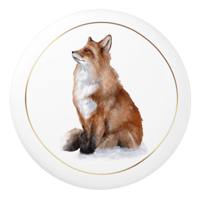 Sophisticated Vintage Red Fox Equestrian Knob (Front)