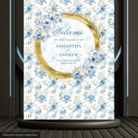 Sophisticated Watercolor Dusty Blue Gold Wedding 