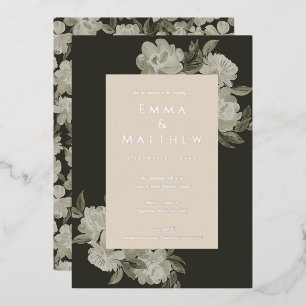 Sophisticated Watercolor Flowers Green Background