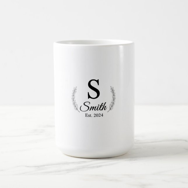 Sophisticated Wedding Date Keepsake | Customisable Coffee Mug (Center)