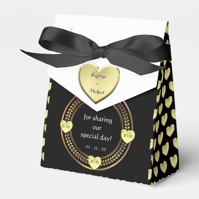 Sophisticated Wedding Party Events  Favour Box (Front Side)