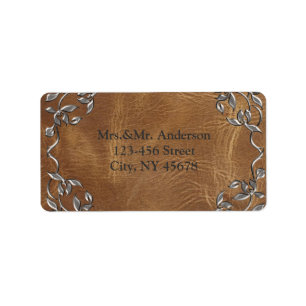 Sophisticated Western Leather Address Labels