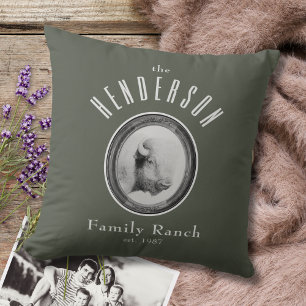 Sophisticated Western Ranch Buffalo Custom Sage Cushion