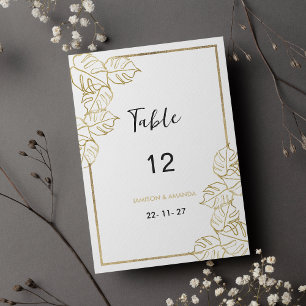 Sophisticated white gold tropical Table Numbers 