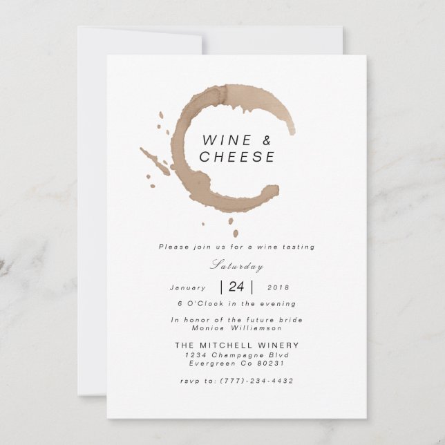 Sophisticated Wine & Cheese | Invite (Front)