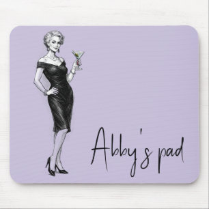 Sophisticated Woman With Martini Mouse Mat
