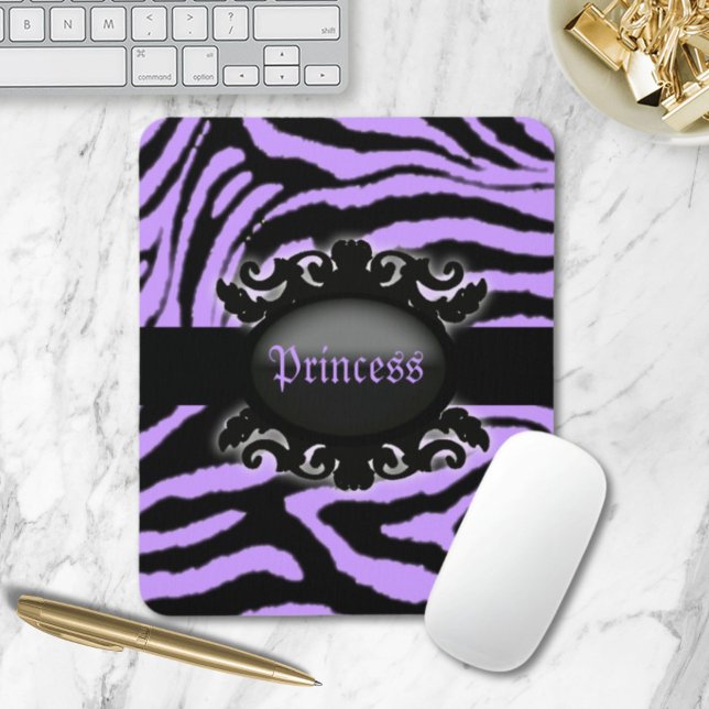 Sophisticated  Zebra Print monogram Mouse Mat (Sophisticated Zebra Print monogram Mouse Pad)