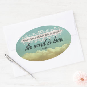 Sophocles Inspirational Quote "Love" Oval Sticker