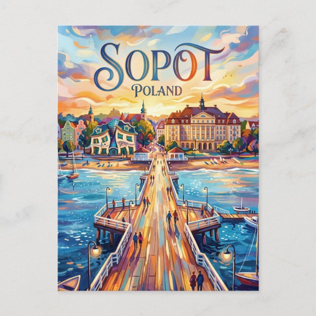 Sopot Poland Postcard (Front)