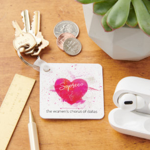 Soprano Musical Heart Singing Part Key Ring
