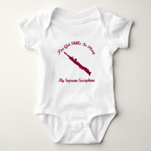 soprano saxophone musical designs baby bodysuit