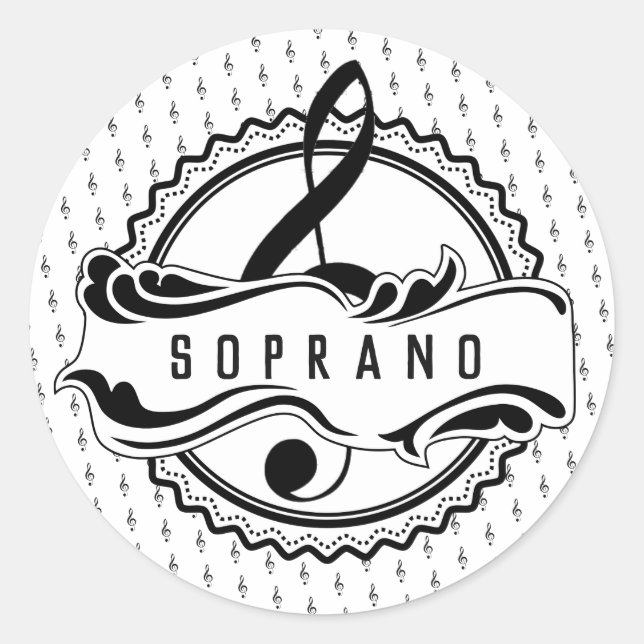 Soprano Singer Musical Note Sticker (Front)