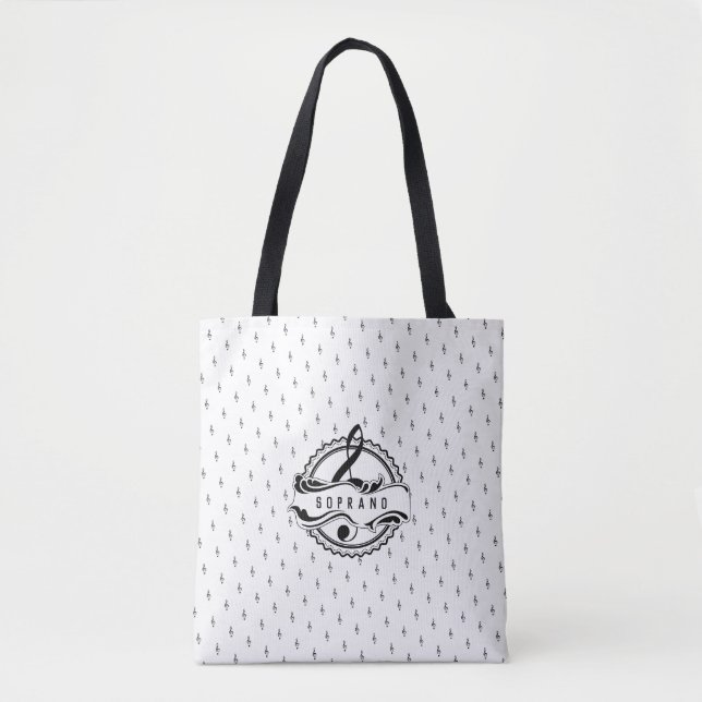 Soprano Singer Musical Note Tote (Front)