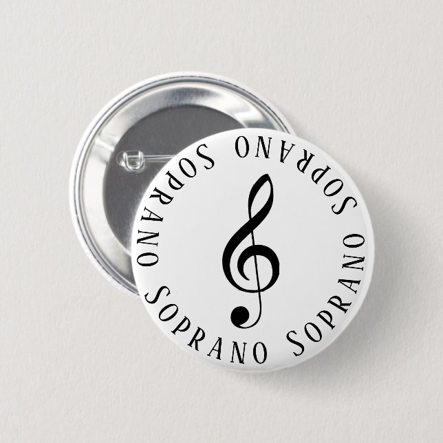 Soprano Singer Treble Clef Button (Front & Back)