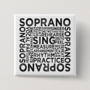 Soprano Typography 15 Cm Square Badge