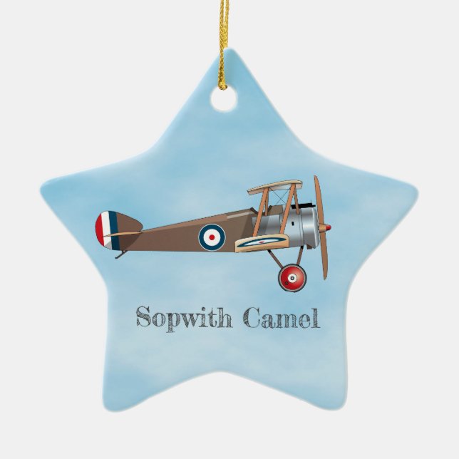 Sopwith Camel Ceramic Tree Decoration (Front)