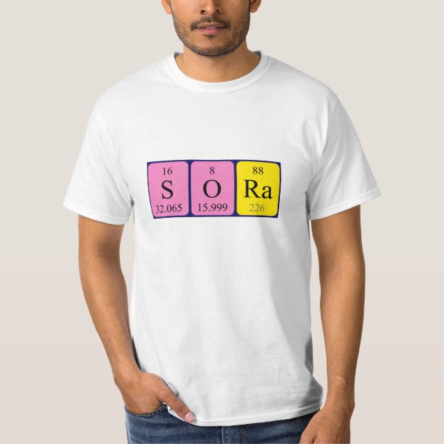 Sora periodic table name shirt (Front)