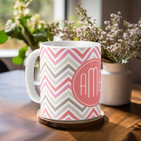 Sorbet Chevrons with Triple Monograms