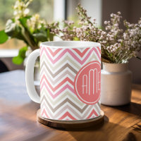 Sorbet Chevrons with Triple Monograms