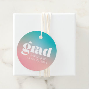 Sorbet Gradient Graduation Party Favour Tags