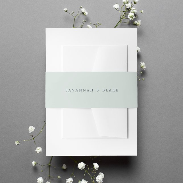 Sorbet | Icy Blue Green Personalised Wedding Invitation Belly Band (Creator Uploaded)