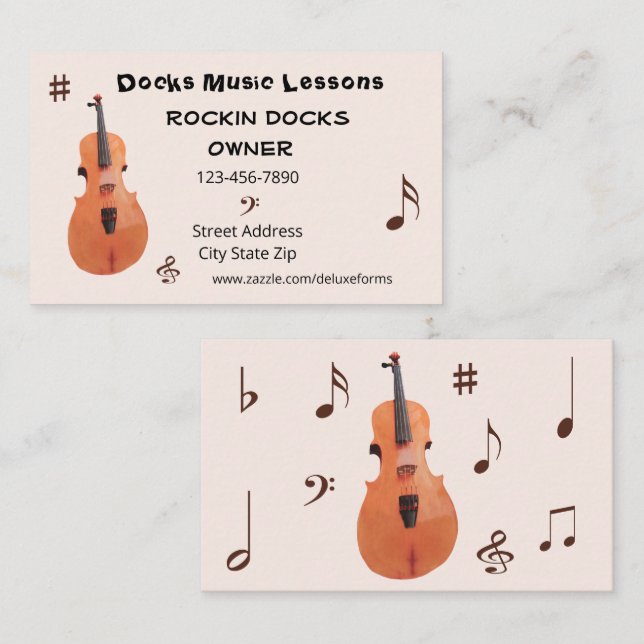 Sorbus Guitar Musical Notes Business Card (Front/Back)