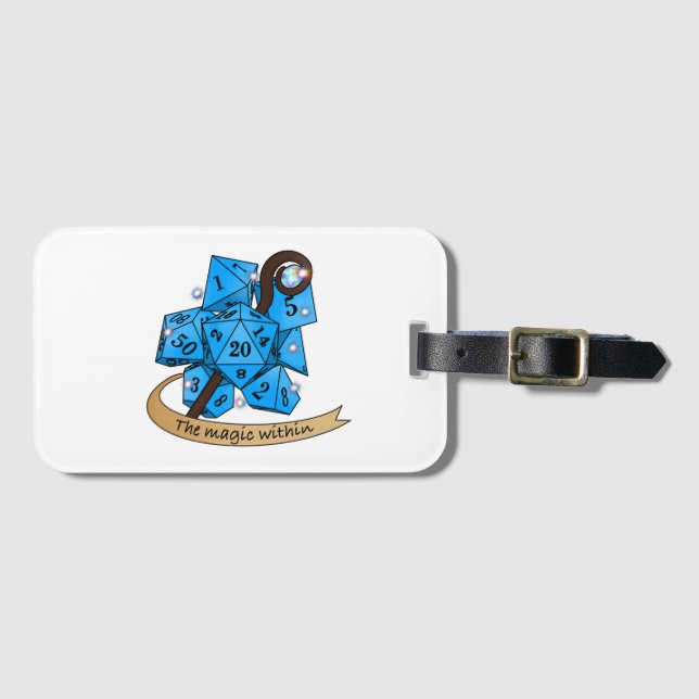 Sorcerer Dice Design Luggage Tag (Front Horizontal)