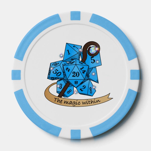 Sorcerer Dice Design Poker Chips (Front)