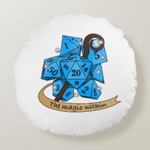 Sorcerer Dice Design Round Cushion