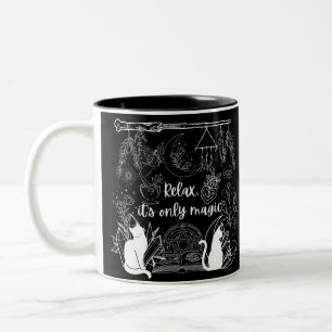 Sorcerer's Serenity: Relax, It's Only Magic Design Two-Tone Coffee Mug