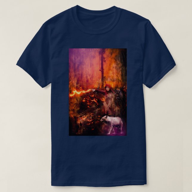 Sorceress At War T-Shirt (Design Front)