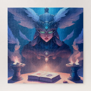 Sorceress  Getting Ready To Cast Spell Jigsaw Puzzle