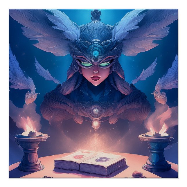 Sorceress  Getting Ready To Cast Spell Poster (Front)
