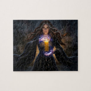 Sorceress of the Arcane Candle Jigsaw Puzzle