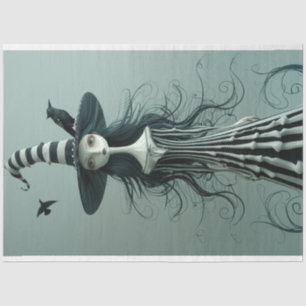 Sorceress Skull Lady Decoupage Tissue Paper