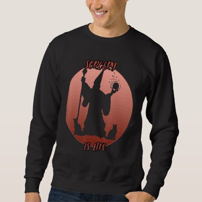 Sorcery Shadow In A Red Circle Sweatshirt (Front)