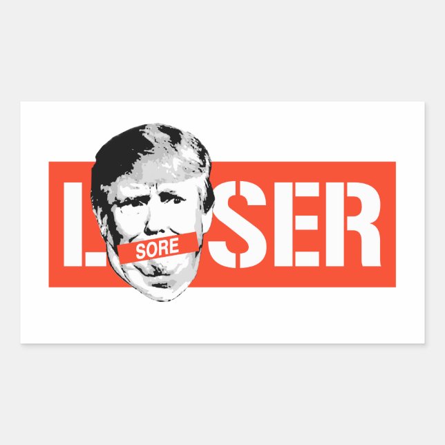 SORE LOSER TRUMP RECTANGULAR STICKER (Front)