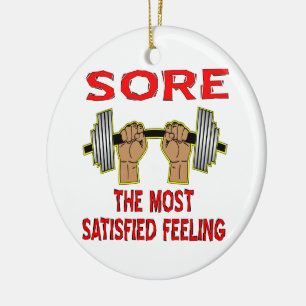 Sore The Most Satisfied Feeling Barbell Ceramic Tree Decoration