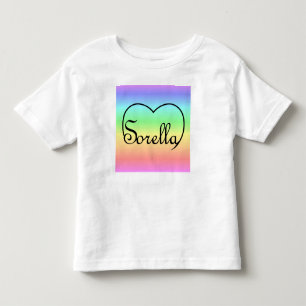 Sorella Italian Sister heart rainbow Toddler T-Shirt
