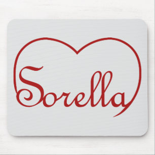 Sorella Italian Sister heart Red Mouse Mat