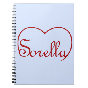 Sorella Italian Sister heart Red Notebook