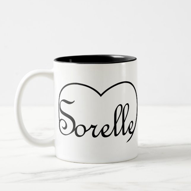 Sorelle Italian Sisters heart Two-Tone Coffee Mug (Left)