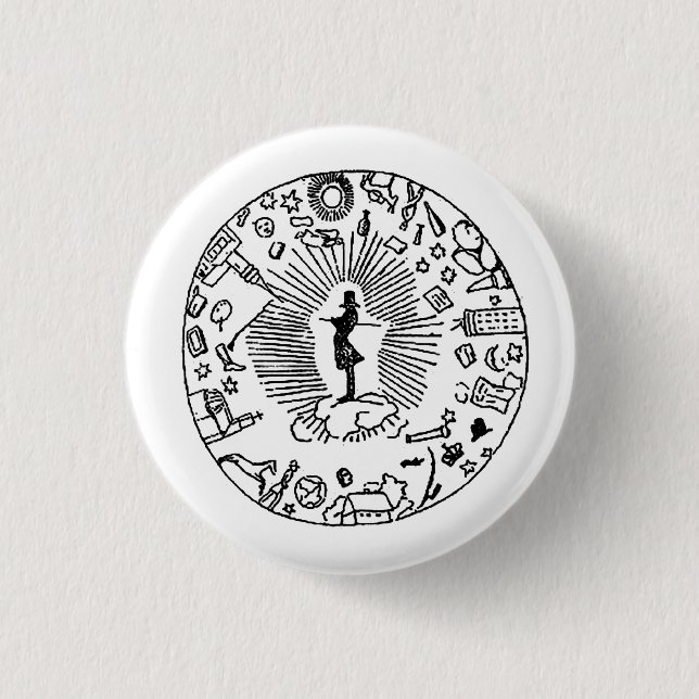 “SOREN KIERKEGAARD AND THE CORSAIR AFFAIR” 3 CM ROUND BADGE (Front)