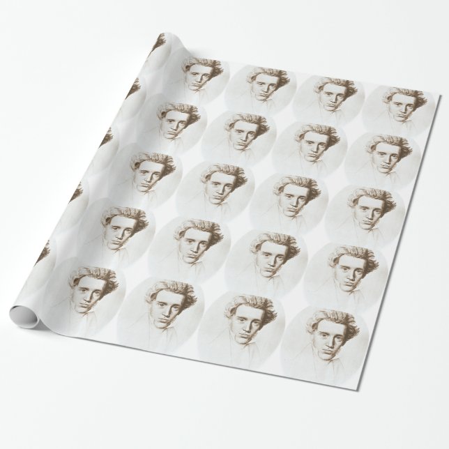 Søren Kierkegaard - Existentialist Philosopher Wrapping Paper (Unrolled)