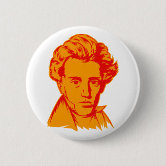 Soren Kierkegaard philosophy existentialist portra 6 Cm Round Badge