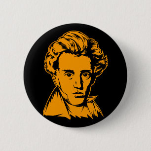 Soren Kierkegaard philosophy existentialist portra 6 Cm Round Badge