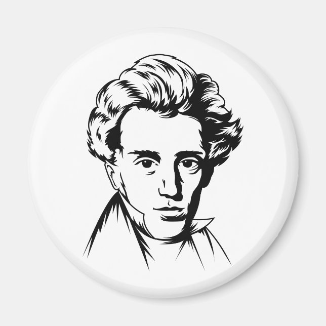 Soren Kierkegaard philosophy existentialist portra Magnet (Front)