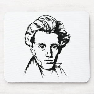 Soren Kierkegaard philosophy existentialist portra Mouse Mat
